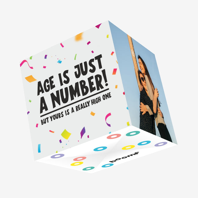 Age Is Just A Number Confetti-exploding Greetings Card