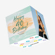 Happy 40th Birthday Handsome Husband Watercolours Confetti-exploding Greetings Card