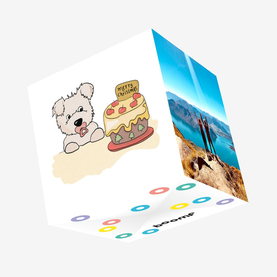 Merry Christmas Baby Westie And Presents Confetti-exploding Greetings Card