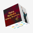 Bloody Background Happy Halloween Wedding Anniversary Confetti-exploding Greetings Card