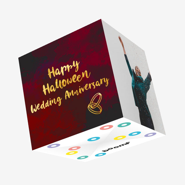Bloody Background Happy Halloween Wedding Anniversary Confetti-exploding Greetings Card