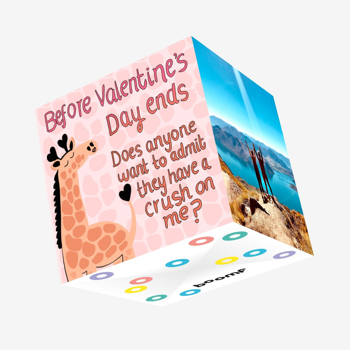 Cute Pink Themed Giraffe Valentine's Confetti-exploding Greetings Card ...