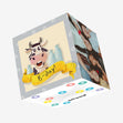 Cow With Milk Happy Birthday Confetti-exploding Greetings Card
