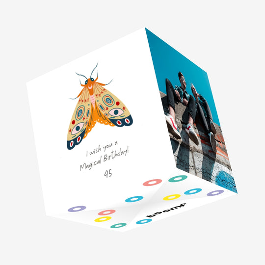 Butterfly Magical 45th Birthday Confetti-exploding Greetings Card