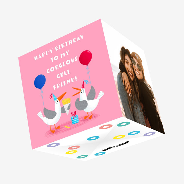 Seagulls Girl Friend Birthday Confetti-exploding Greetings Card
