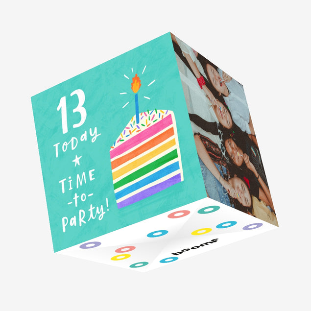 Piece Of Cake 13th Birthday Confetti-exploding Greetings Card