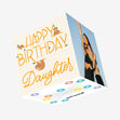 Happy Birthday Daughter Sloths Hanging On Letters Confetti-exploding Greetings Card