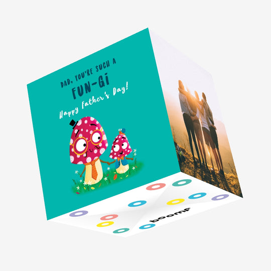 Dad, You're such a Fun-gi Happy Fathers Day Confetti-exploding Greetings Card