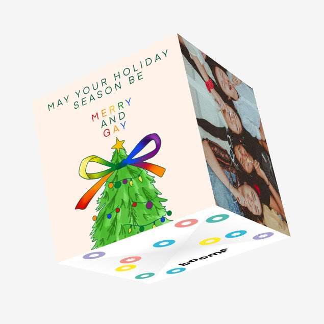 Merry & Gay LGBTQ+ Christmas Confetti-exploding Greetings Card