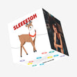 Funny LGBTQ+ reindeer sleeeeigh Christmas card Confetti-exploding Greetings Card