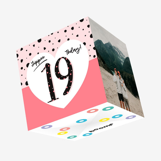 Yippee 19 Today! Birthday Confetti-exploding Greetings Card