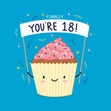 Finally You're 18 Cute Pink Cupcake Card