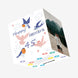 Smiling Birds Happy 45th Birthday Confetti-exploding Greetings Card