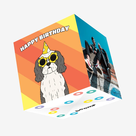 Cool Shih Tzu Dog Birthday Confetti-exploding Greetings Card