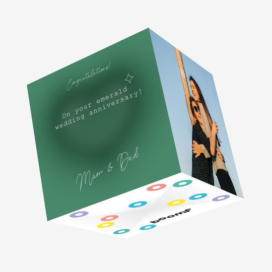 Happy Emerald Wedding Anniversary To Mum And Dad Confetti-exploding Greetings Card