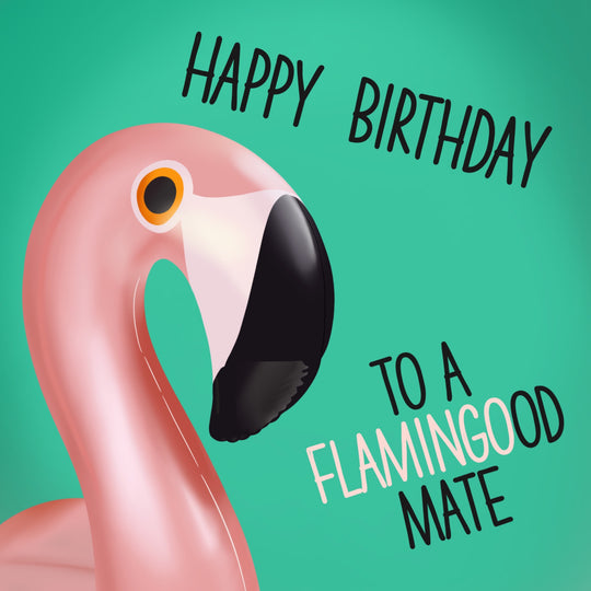 Happy Birthday Flamingo Good Mate Card