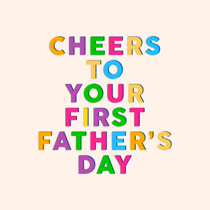 Cheers To Your First Father’s Day Quote Card - Typography - 1