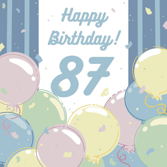 Happy 87th Birthday Balloons Card