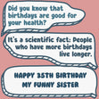 Funny Dialogues Happy 35th Birthday Sister Confetti-exploding Greetings Card