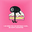 Happy Birthday Daughter Sloth Lying On A Pink Cake Confetti-exploding Greetings Card