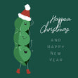 Happea Christmas And Happy New Year Cute Peas Confetti-exploding Greetings Card