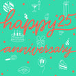 Happy 25th Anniversary Drinks And Gifts Confetti-exploding Greetings Card