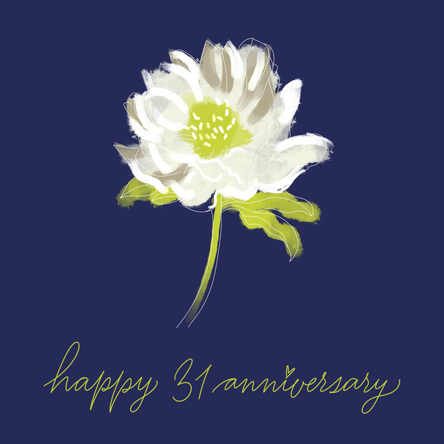 Cute Flower Happy 31st Anniversary Confetti-exploding Greetings Card