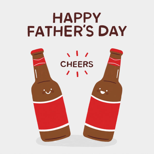 Cute Beer Bottles Father's Day Confetti-exploding Greetings Card