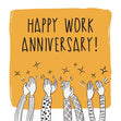 Happy Work Anniversary In Yellow Confetti-exploding Greetings Card