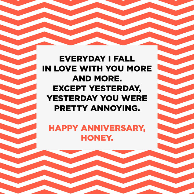 Red Stripes Happy Anniversary Honey Confetti-exploding Greetings Card