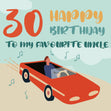 Red Car Uncle 30th Birthday Confetti-exploding Greetings Card