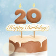 20th Happy Birthday Cake Confetti-exploding Greetings Card
