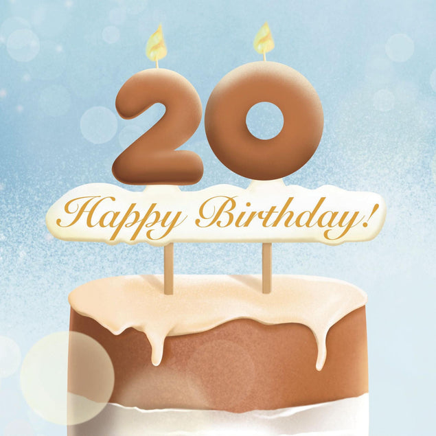 20th Happy Birthday Cake Confetti-exploding Greetings Card