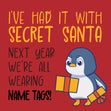 Next Year We're All Wearing Name Tags Angry Penguin Confetti-exploding Greetings Card