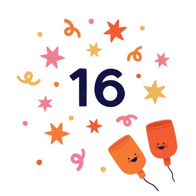 Age 16 Confetti-exploding Greetings Card