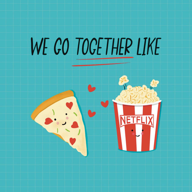 We Go Together Like Pizza Confetti-exploding Greetings Card