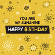 Black And White Sun Happy Birthday Confetti-exploding Greetings Card