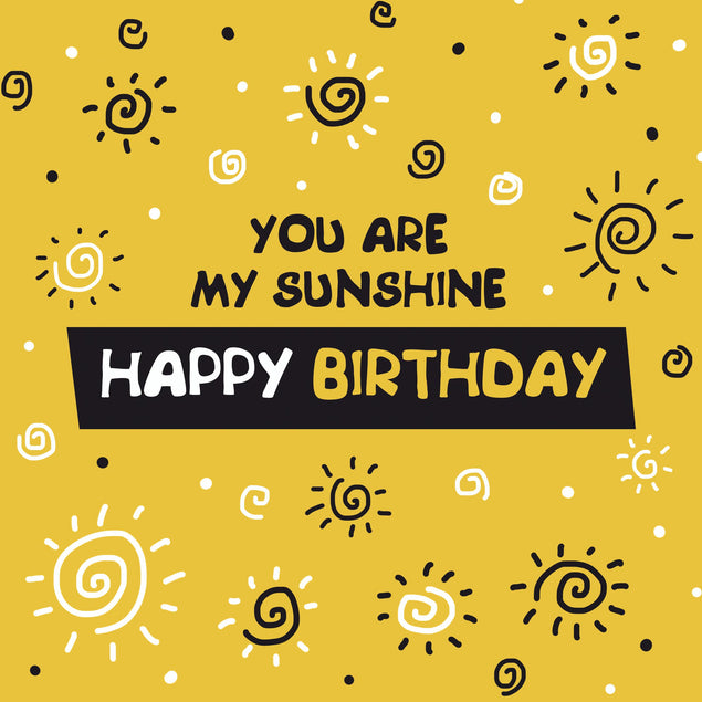 Black And White Sun Happy Birthday Confetti-exploding Greetings Card