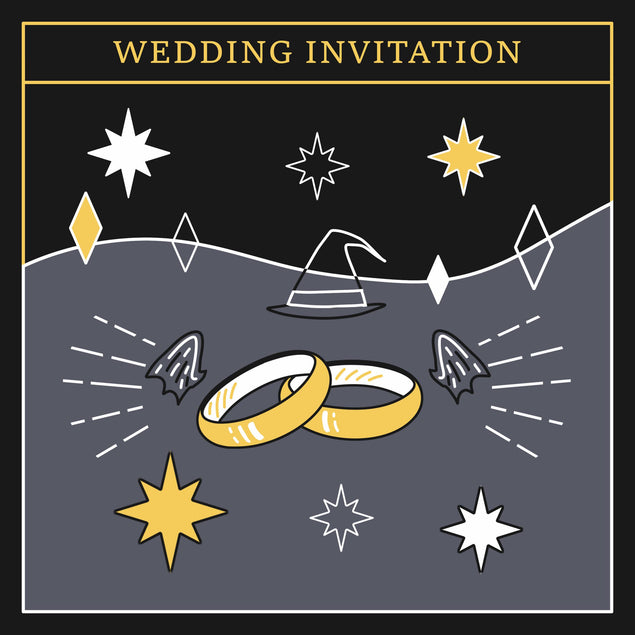 Halloween Wedding Invitation Rings Confetti-exploding Greetings Card