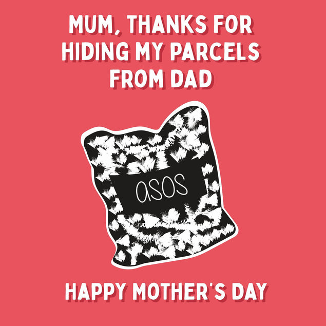 Mum, Thanks For Hiding My Parcels From Dad Confetti-exploding Greetings Card