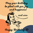 B-Day Filled With Wine Happy 30th Birthday Confetti-exploding Greetings Card