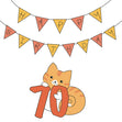 Birthday Cat 70 Confetti-exploding Greetings Card