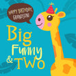 Cute Giraffe Happy 2nd Birthday Grandson Confetti-exploding Greetings Card