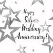 Happy Silver Wedding Anniversary Stars Confetti-exploding Greetings Card