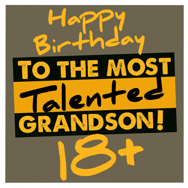 Happy 18th Birthday The Most Talanted Grandson Confetti-exploding Greetings Card