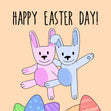 Cute Little Bunnies Easter Confetti-exploding Greetings Card