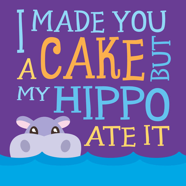 Funny Hippo Happy Birthday Confetti-exploding Greetings Card