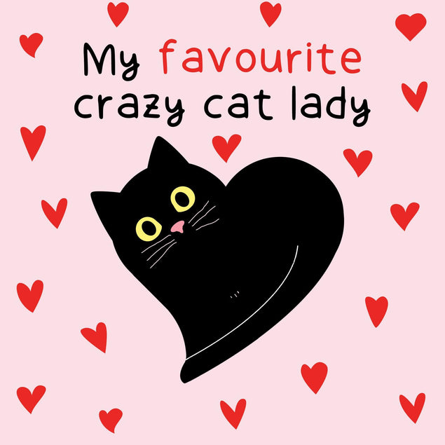 My Favourite Crazy Cat Lady Confetti-exploding Greetings Card