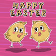 Twin Easter Chick Confetti-exploding Greetings Card