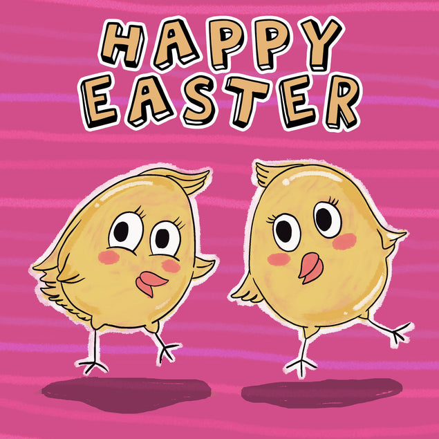 Twin Easter Chick Confetti-exploding Greetings Card